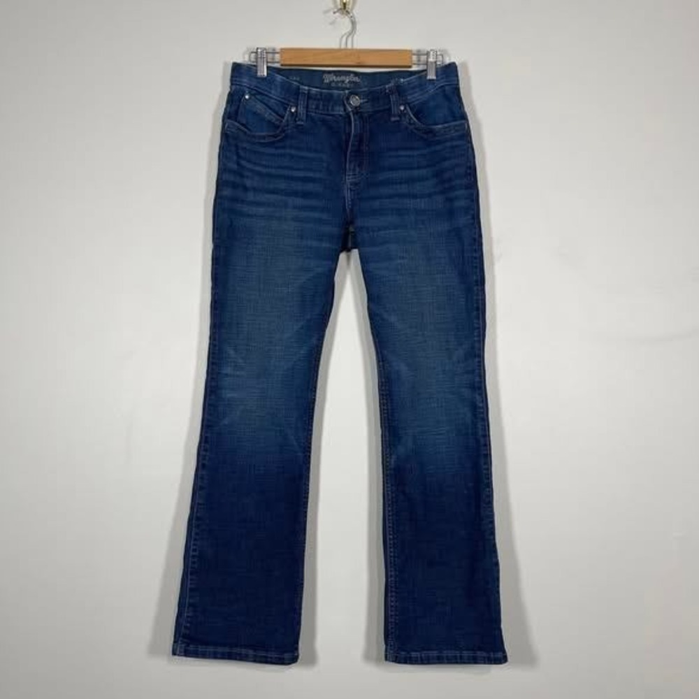 Wrangler Q-Baby Ultimate Riding Jean SZ 11 x 32 Baby BootCut Mid Rise Dark Denim